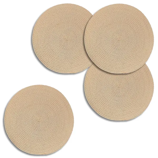 Set_of_4_Pcs_Beige_Cotton_Table_Mat_Bed_Side_Round_Shape_Placemat_Side_Table_Cover_Table_Placemat_For_Dining_Table