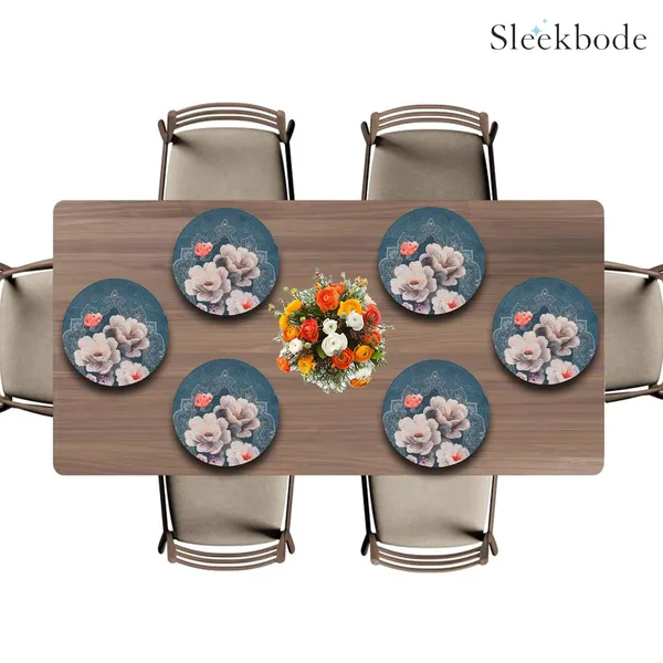 Set_Of_4_Pcs_Blue_&_White_Flower_Cotton_Mat_Bed_Side_Table_Mat_Round_Shape_Placemat_Side_Table_Placemat_For_Dining_Table