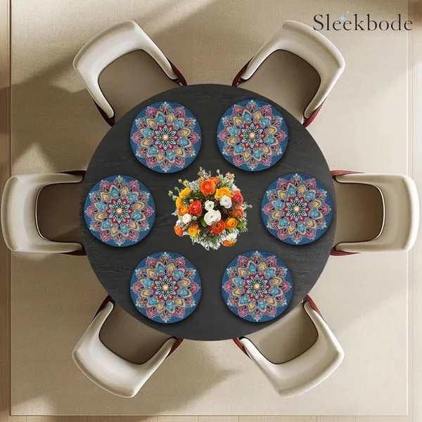 Set_of_2_Pcs_Blue_Rangoli_Cotton_Table_Mat_Bed_Side_Table_Mat_Round_Shape_Placemat_Side_Table_Placemat_For_Dining_Table