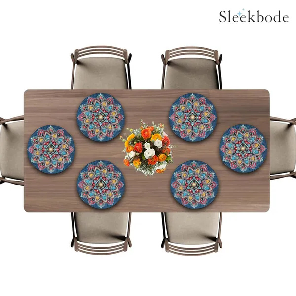 Set_of_2_Pcs_Blue_Rangoli_Cotton_Table_Mat_Bed_Side_Table_Mat_Round_Shape_Placemat_Side_Table_Placemat_For_Dining_Table
