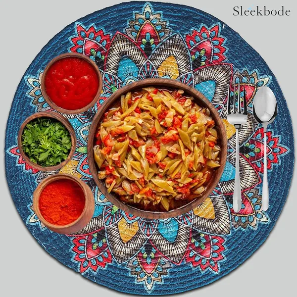 Set_of_2_Pcs_Blue_Rangoli_Cotton_Table_Mat_Bed_Side_Table_Mat_Round_Shape_Placemat_Side_Table_Placemat_For_Dining_Table