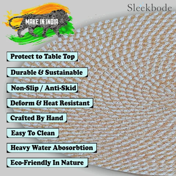 Set_Of_2_Pcs_Beige_&_Off-White_Mix_Cotton_Table_Mat_Bed_Side_Round_Shape_Placemat_Side_Table_Placemat_For_Dining_Table