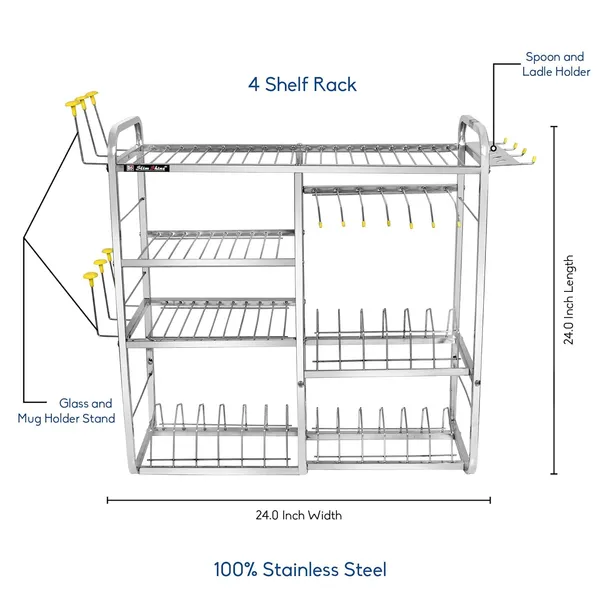 Silver_Kitchen_Dish_Rack_4_Tier_Shelf_Wall_Mount_Stainless_Steel_Plate_Utensil_Drying_Rack_Space_Saving_Storage_For_Plates_Bowls_Cups