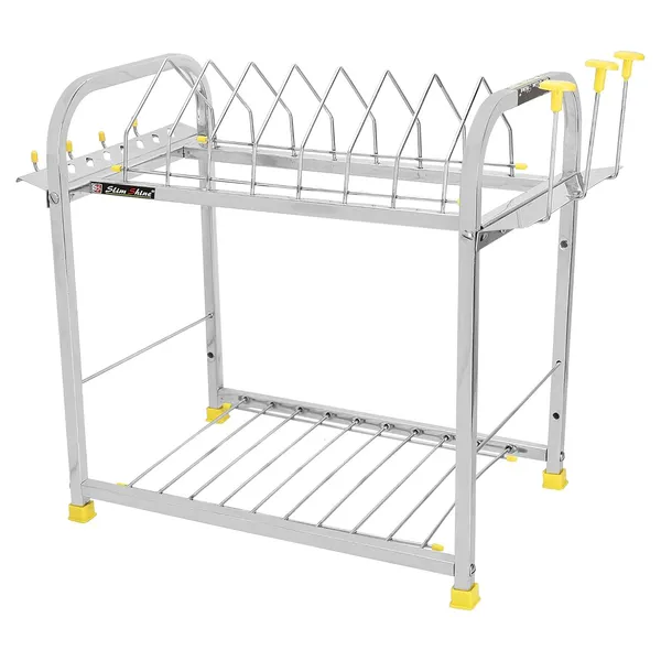 Silver_Stainless_Steel_2_Shelf_Kitchen_Dish_Rack_With_Plate_Cutlery_Stand