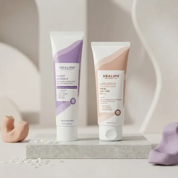 Lumishield_Tinted_Sunscreen_Spf_50_Pa++++_Cream_And_Velvet_Radiance_Nourish_Brighten_Protein_Flavour_Face_Cream_Combo