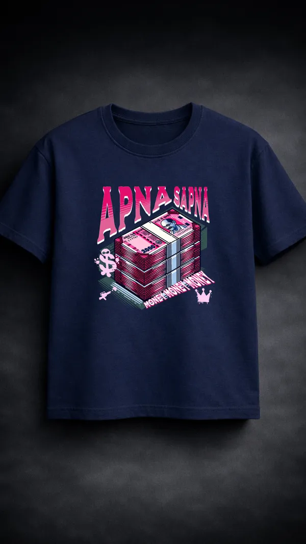Blue_Cotton_Graphic_T-Shirt_For_Unisex