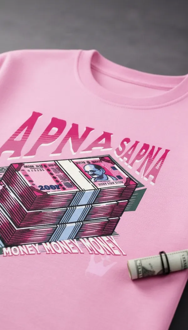 Pink_Cotton_Regular_Fit_Apna_Sapna_Graphic_T-Shirt_For_Unisex