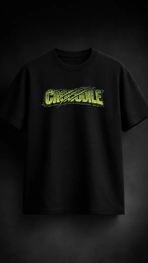 Black_Cotton_Crocodile_Graphic_T-Shirt_For_Unisex