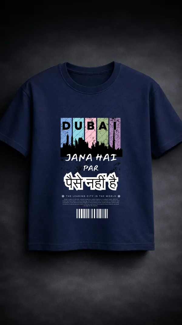 Blue_Cotton_Regular_Fit_Dubai_Graphic_Print_T-Shirt_For_Unisex