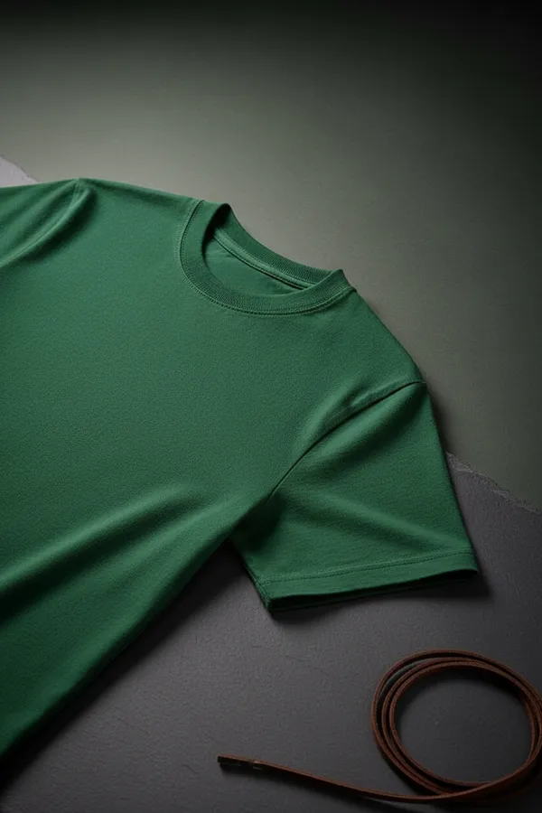 Green_Cotton_Regular_Fit_Plain_Crew_Neck_T-Shirt_For_Unisex