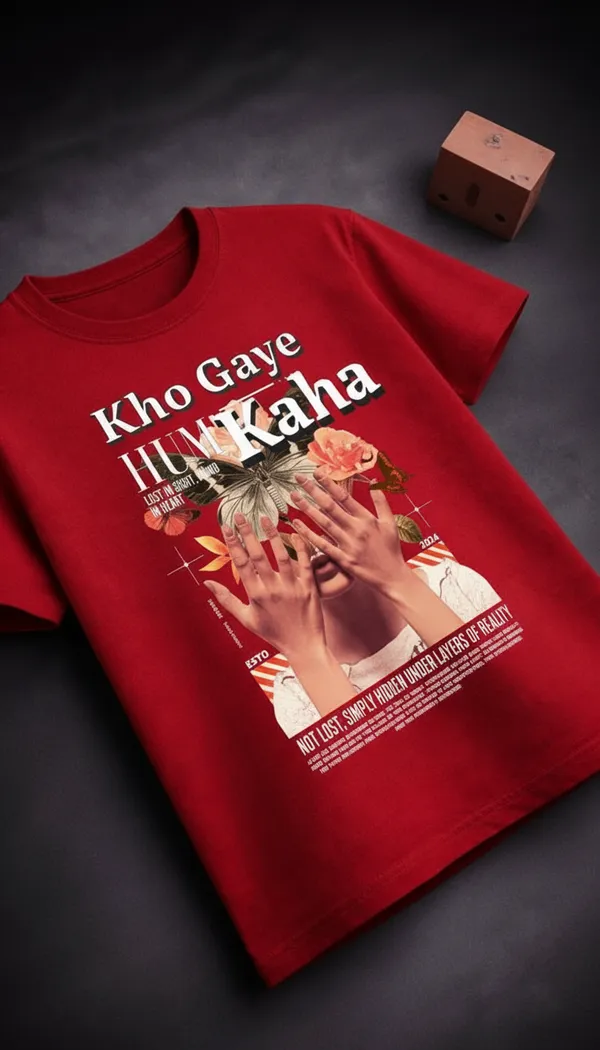 Red_Cotton_Graphic_Print_T-Shirt_For_Unisex