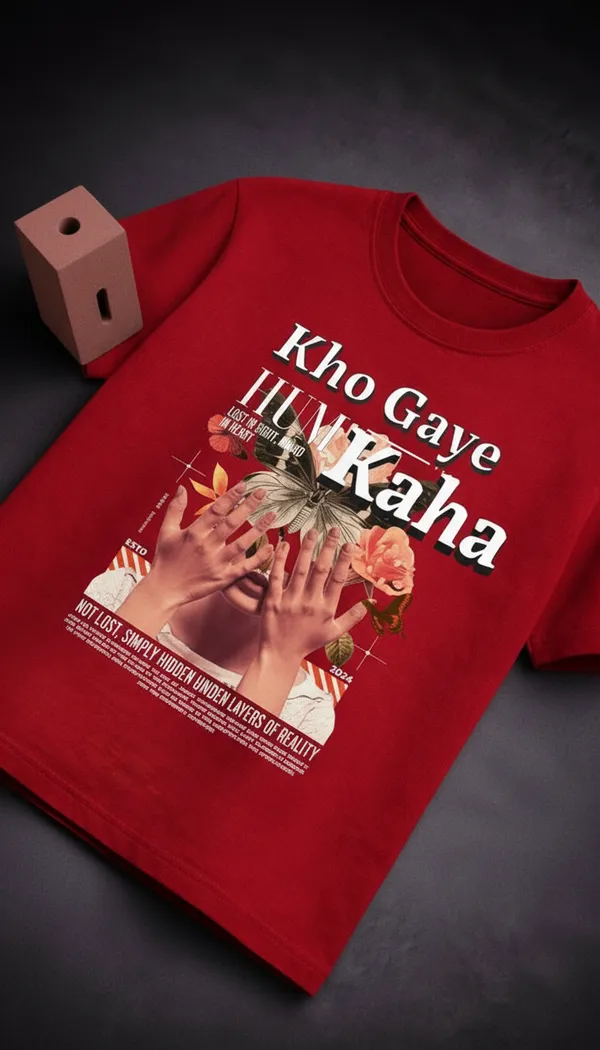 Red_Cotton_Graphic_Print_T-Shirt_For_Unisex