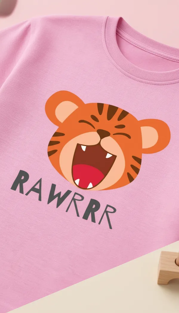Pink_Cotton_Regular_Fit_Tiger_Print_T-Shirt_For_Kids