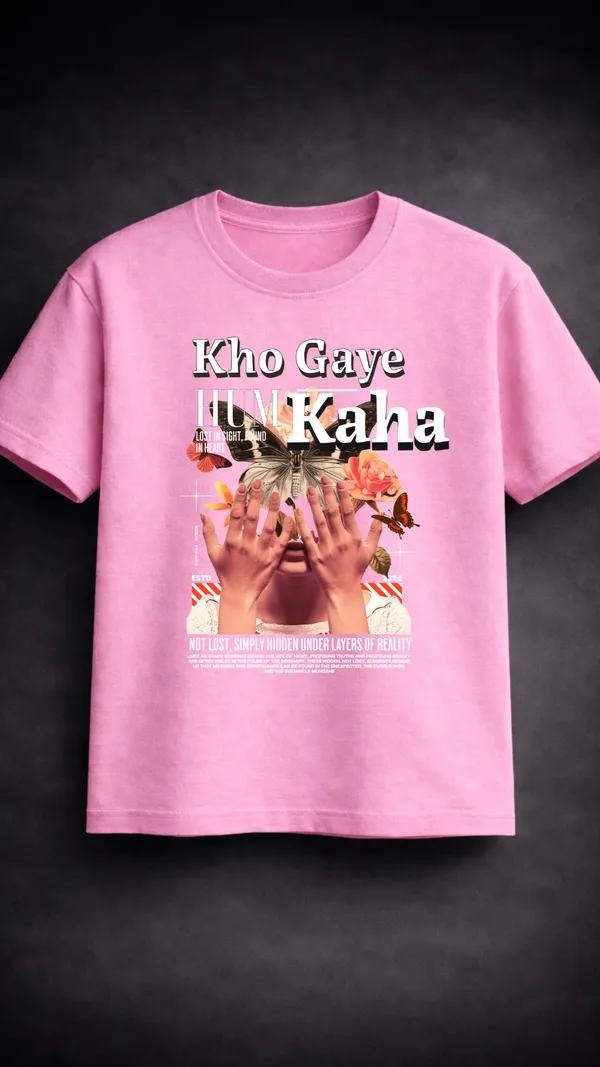 Pink_Cotton_Graphic_Print_T-Shirt_For_Unisex