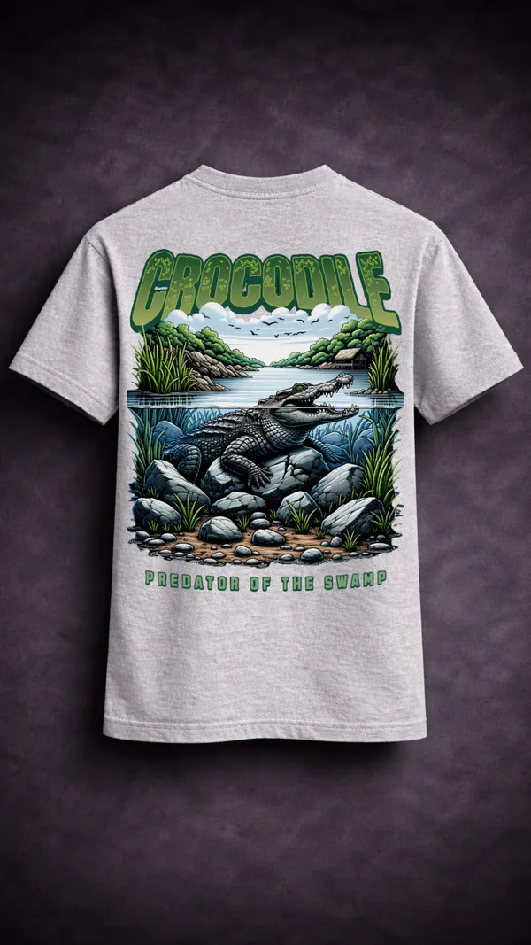 Grey_Cotton_Regular_Fit_Crocodile_Graphic_T-Shirt_For_Unisex