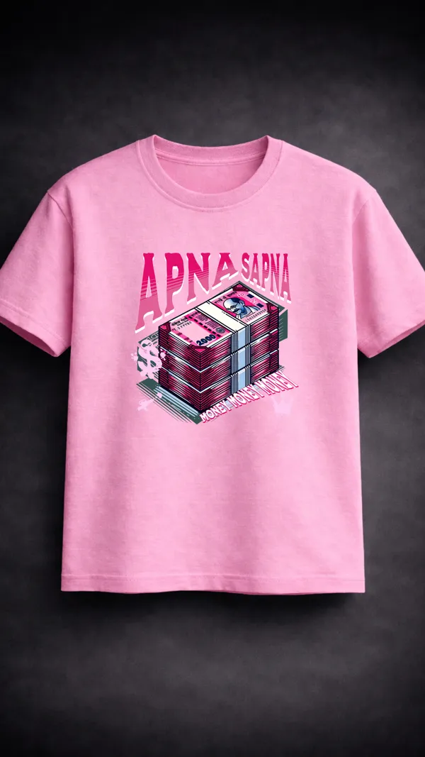 Pink_Cotton_Regular_Fit_Apna_Sapna_Graphic_T-Shirt_For_Unisex