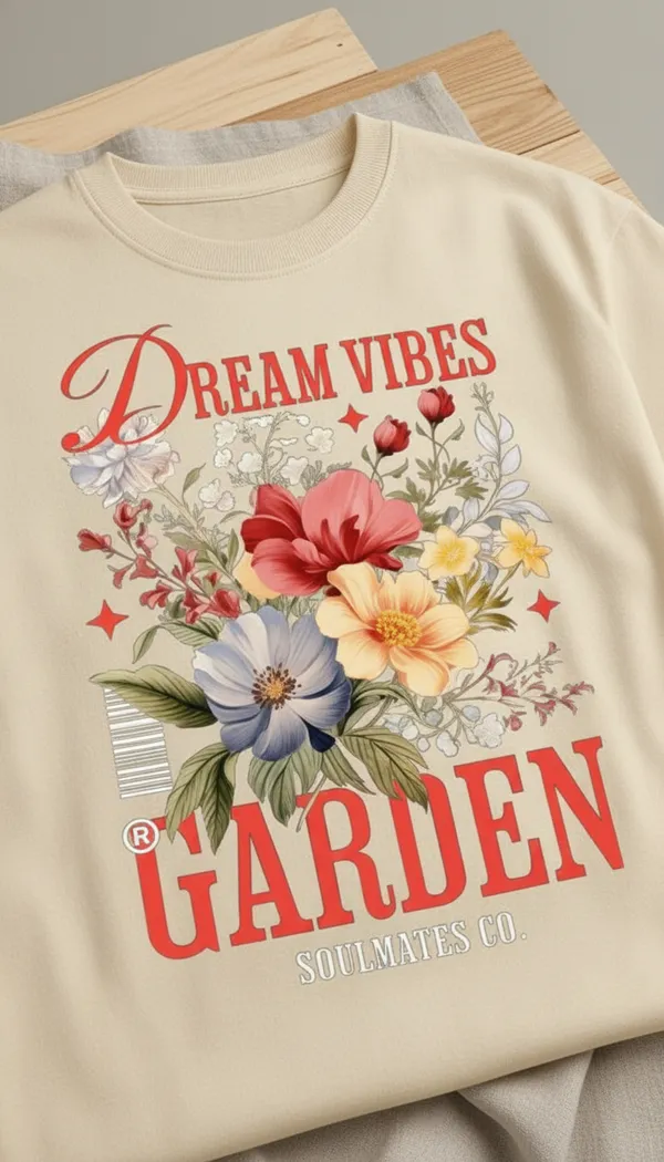 Beige_Cotton_Oversized_Dream_Vibes_Floral_Graphic_T-Shirt_For_Unisex