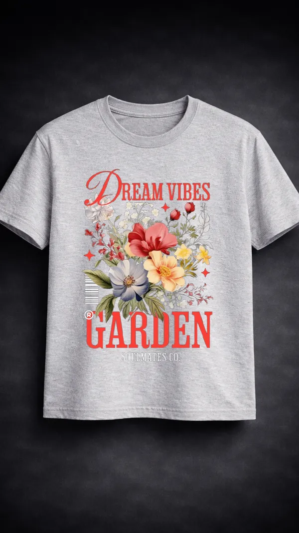 Grey_Cotton_Regular_Fit_Dream_Vibes_Floral_Graphic_T-Shirt_For_Unisex