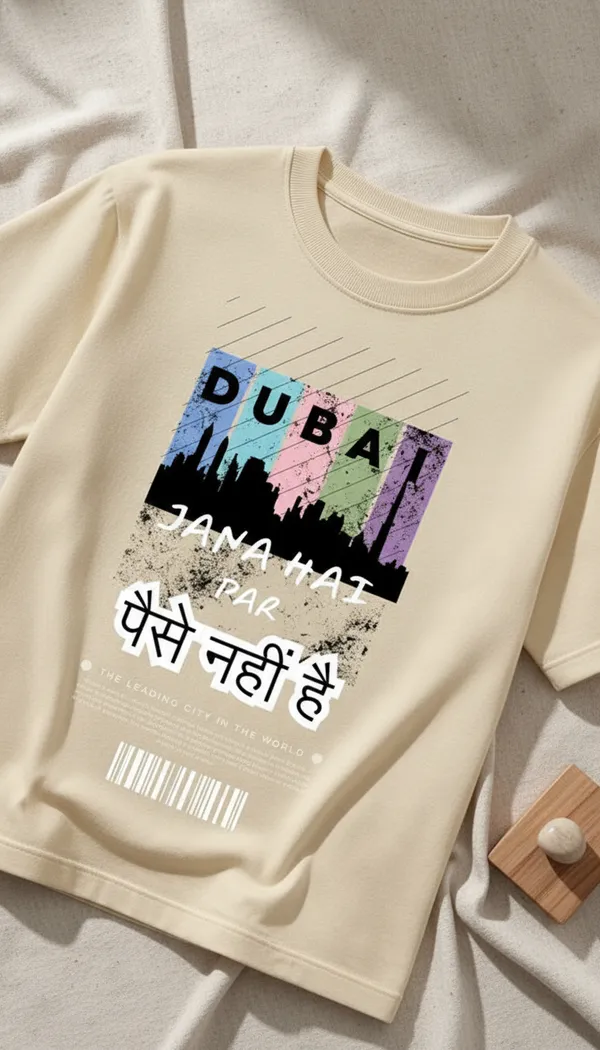 Beige_Cotton_Regular_Fit_Dubai_Graphic_Print_T-Shirt_For_Unisex