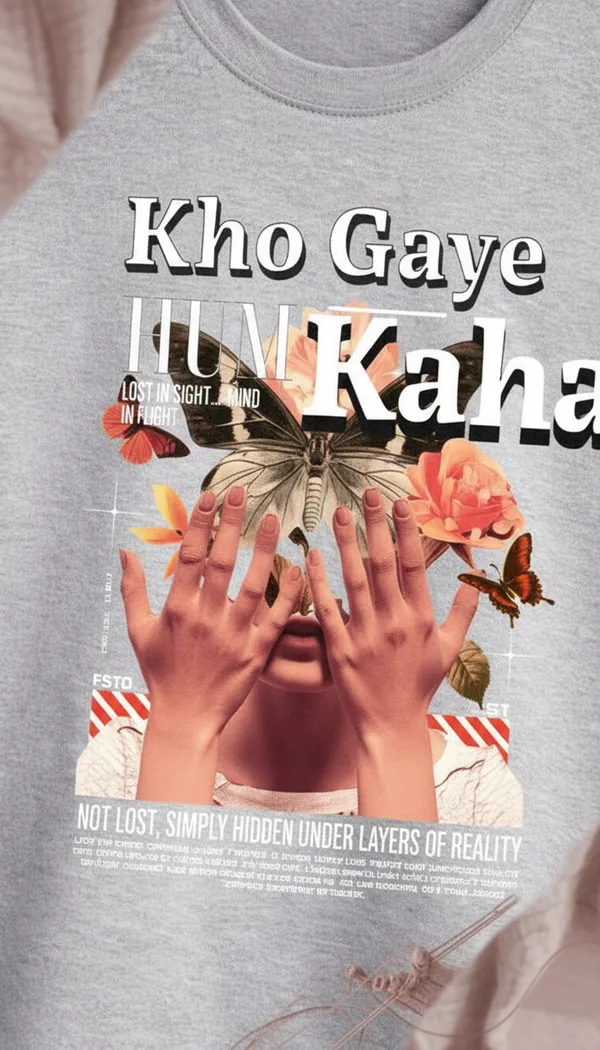 Grey_Cotton_Regular_Fit_Kho_Gaye_Hum_Kaha_Graphic_T-Shirt_For_Unisex