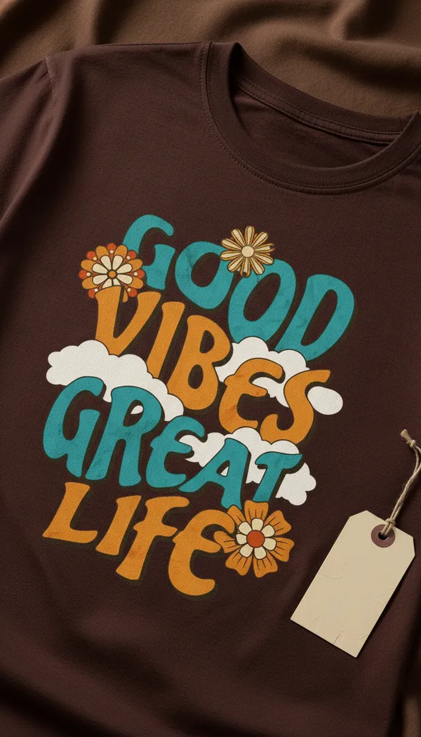 Brown_Cotton_Regular_Fit_Good_Vibes_Retro_Graphic_T-Shirt_For_Unisex