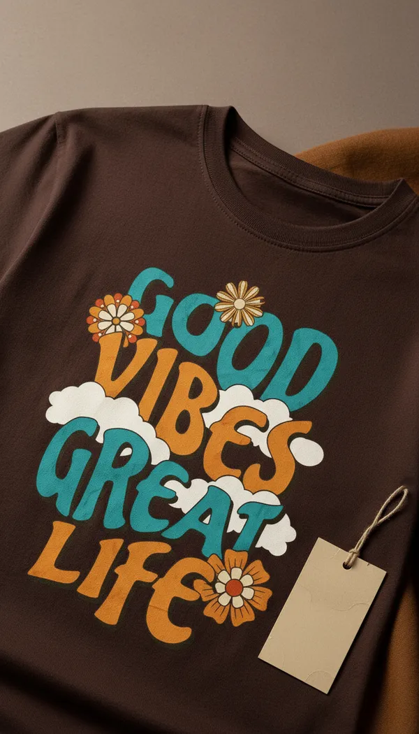Brown_Cotton_Regular_Fit_Good_Vibes_Retro_Graphic_T-Shirt_For_Unisex