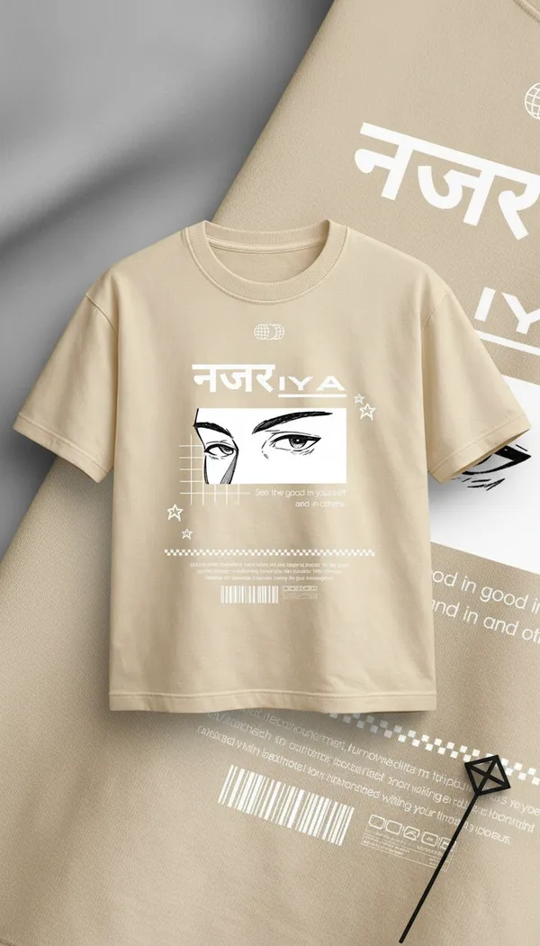 Beige_Cotton_Oversized_Anime_Nazariya_Graphic_T-Shirt_For_Unisex