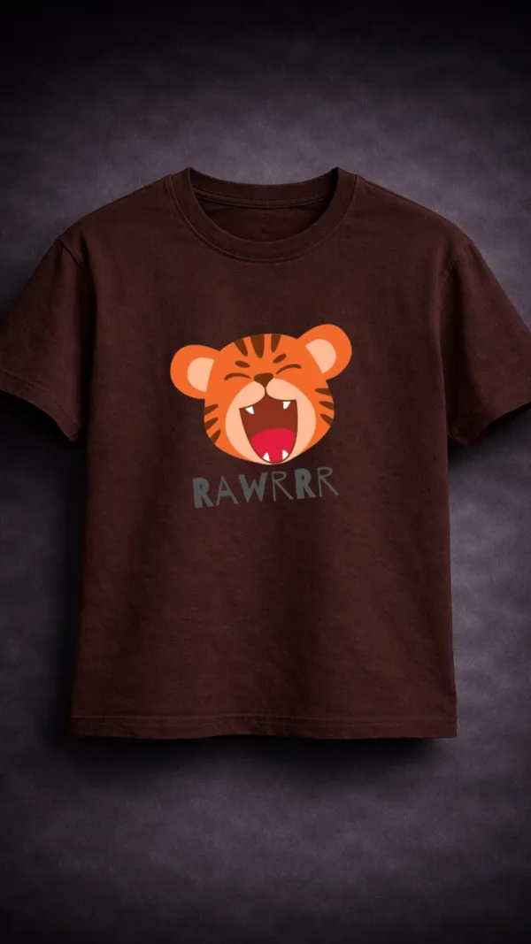 Brown_Cotton_Regular_Fit_Tiger_Graphic_T-Shirt_For_Unisex