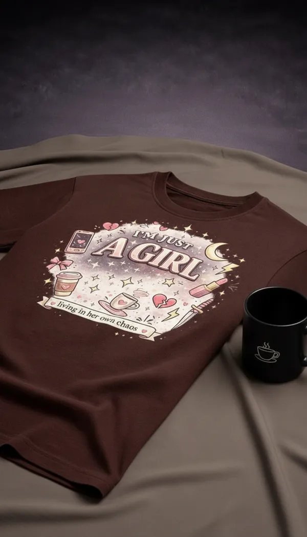 Brown_Cotton_Regular_Fit_Chaos_Doodle_Graphic_T-Shirt_For_Unisex