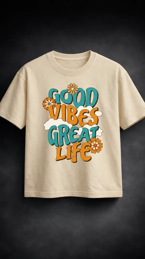 Beige_Cotton_Relaxed_Fit_Good_Vibes_Graphic_T-Shirt_For_Unisex
