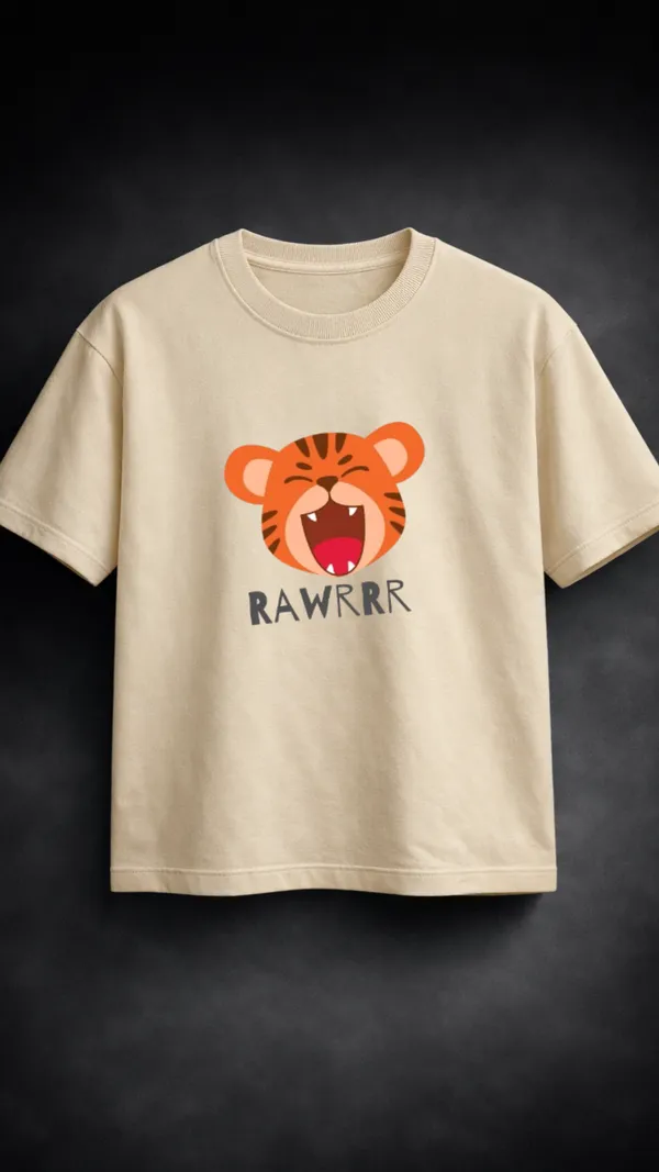 Beige_Cotton_Tiger_Graphic_T-Shirt_For_Unisex