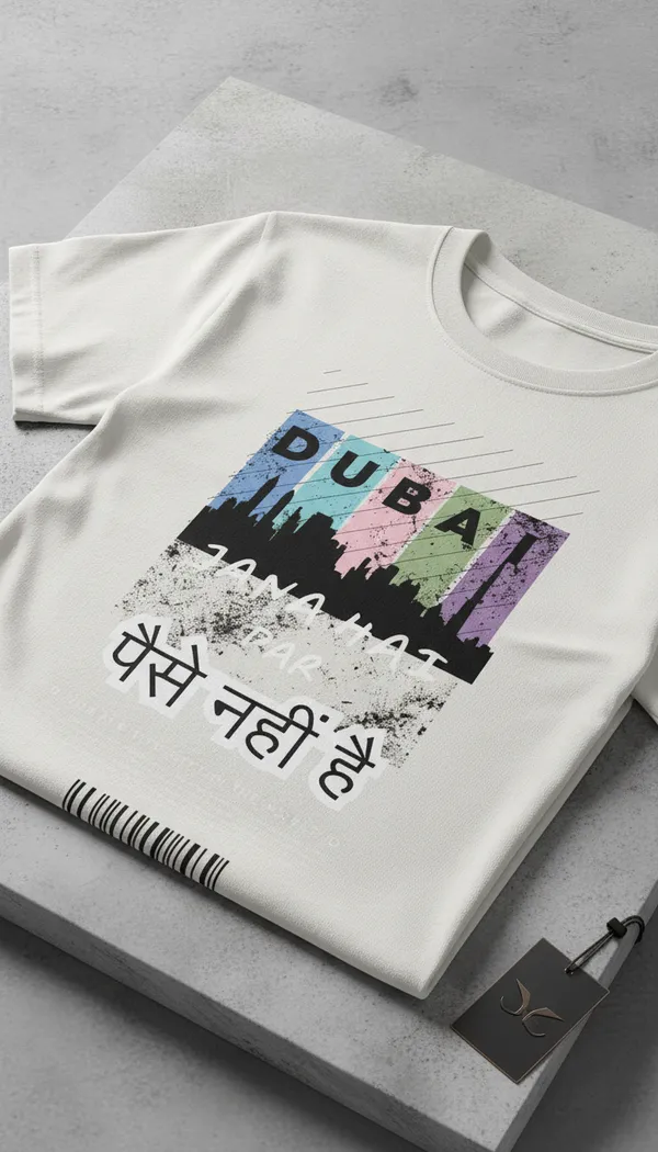 White_Cotton_Regular_Fit_Dubai_Graphic_Print_T-Shirt_For_Unisex