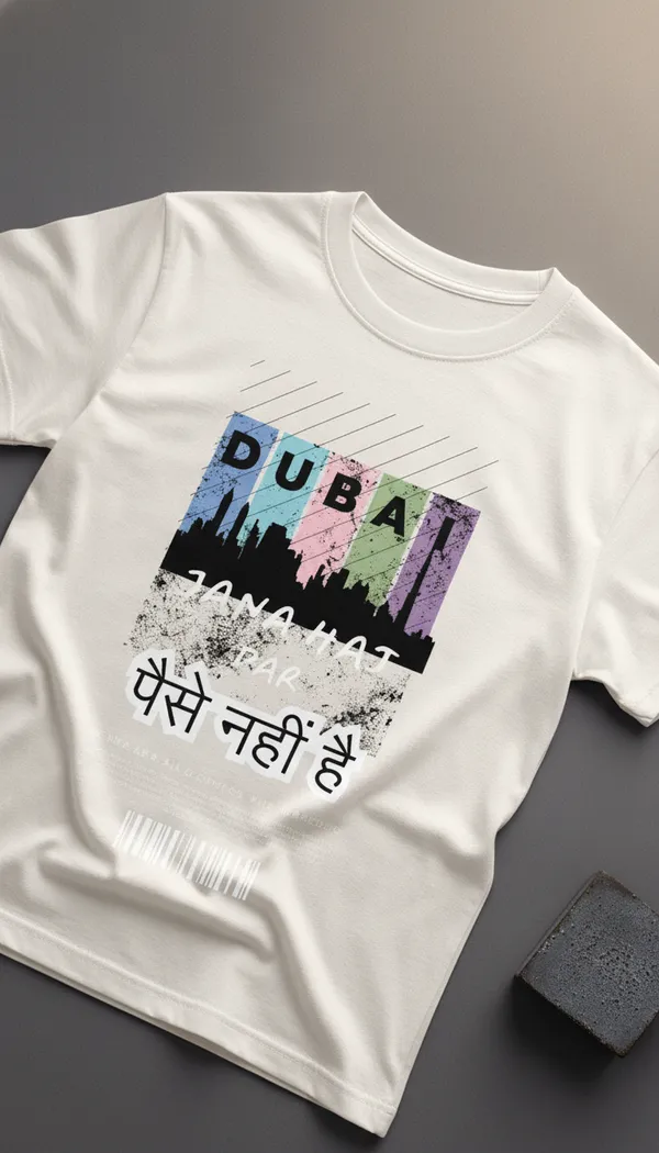 White_Cotton_Regular_Fit_Dubai_Graphic_Print_T-Shirt_For_Unisex