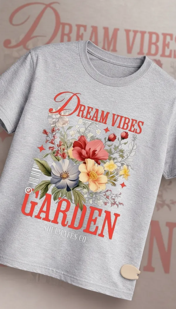 Grey_Cotton_Regular_Fit_Dream_Vibes_Floral_Graphic_T-Shirt_For_Unisex