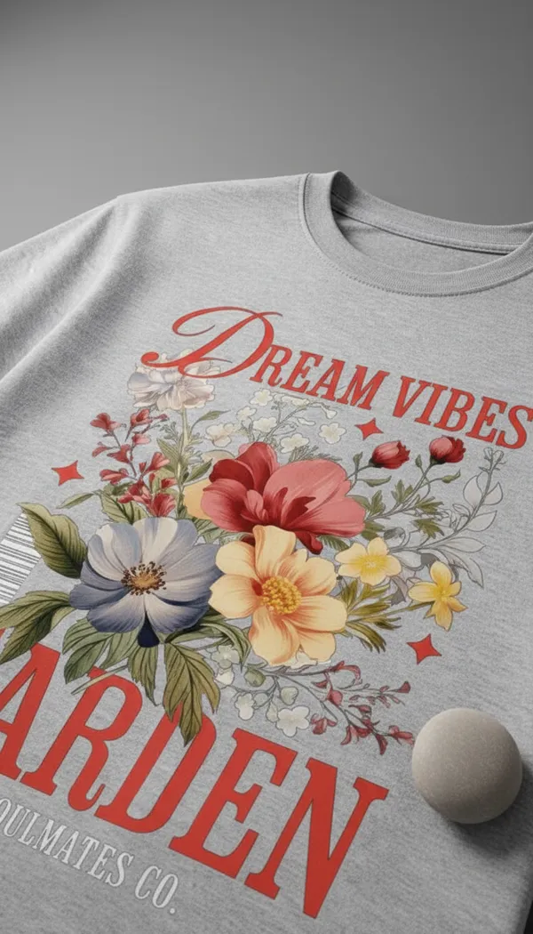 Grey_Cotton_Regular_Fit_Dream_Vibes_Floral_Graphic_T-Shirt_For_Unisex
