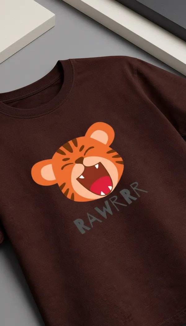 Brown_Cotton_Regular_Fit_Tiger_Graphic_T-Shirt_For_Unisex