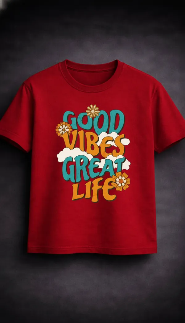 Red_Cotton_Floral_Typography_Graphic_T-Shirt_For_Unisex