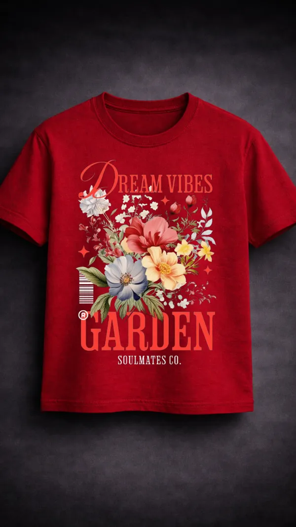 Red_Cotton_Regular_Fit_Floral_Graphic_T-Shirt_For_Unisex