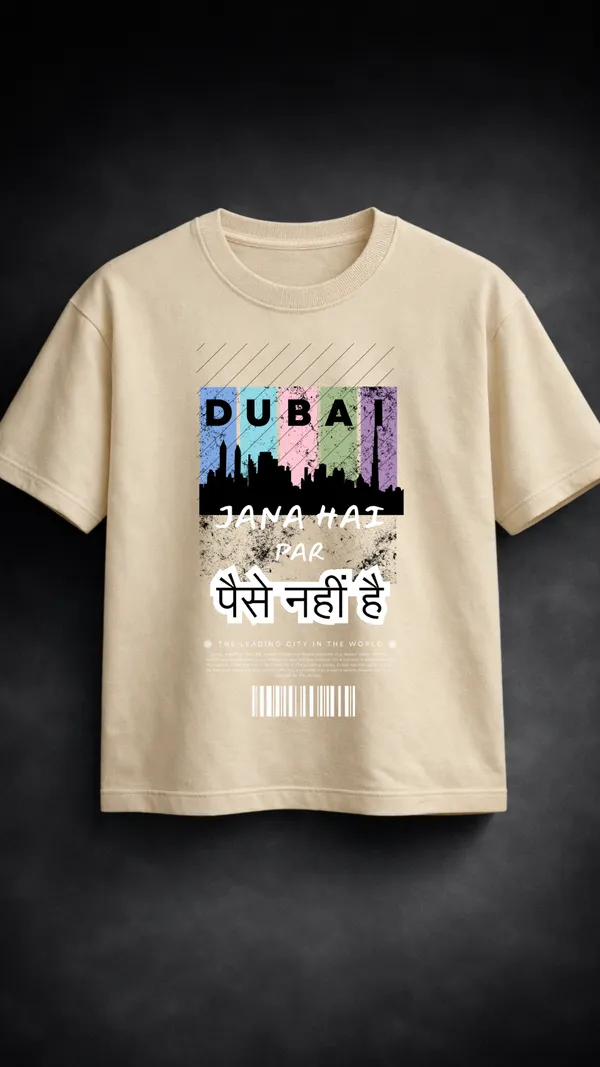 Beige_Cotton_Regular_Fit_Dubai_Graphic_Print_T-Shirt_For_Unisex