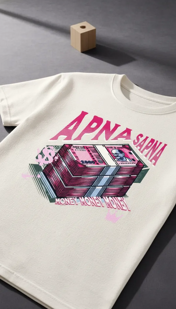White_Cotton_Regular_Fit_Apna_Sapna_Money_Graphic_T-Shirt_For_Unisex