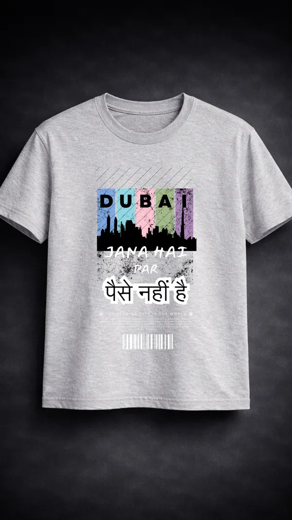 Grey_Cotton_Regular_Fit_Dubai_Graphic_T-Shirt_For_Unisex
