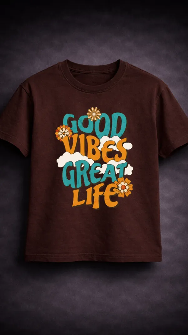 Brown_Cotton_Regular_Fit_Good_Vibes_Retro_Graphic_T-Shirt_For_Unisex