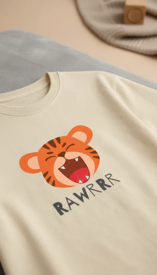 Beige_Cotton_Tiger_Graphic_T-Shirt_For_Unisex
