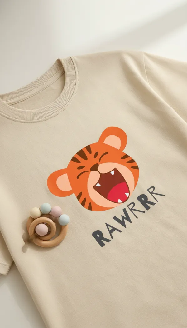 Beige_Cotton_Tiger_Graphic_T-Shirt_For_Unisex