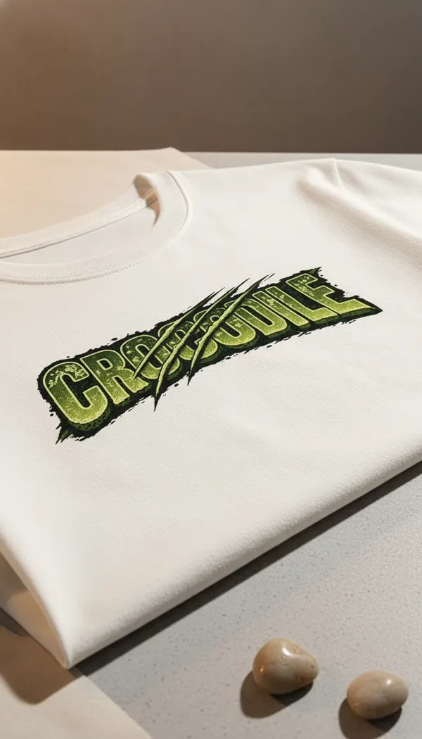 White_Cotton_Crew_Neck_Crocodile_Graphic_T-Shirt_For_Unisex