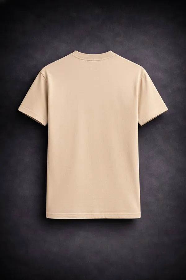 Beige_Cotton_Regular_Fit_Plain_Crew_Neck_T-Shirt_For_Unisex