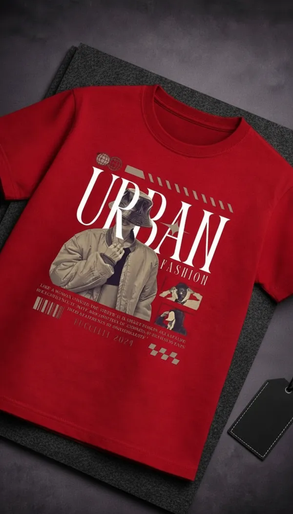 Red_Cotton_Regular_Fit_Urban_Fashion_Graphic_T-Shirt_For_Unisex