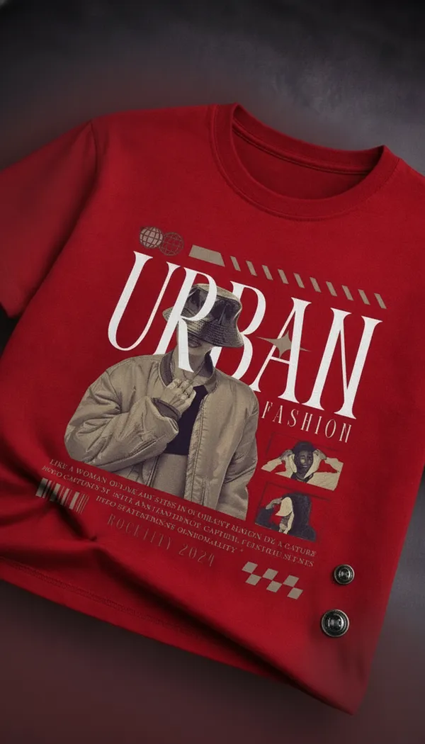 Red_Cotton_Regular_Fit_Urban_Fashion_Graphic_T-Shirt_For_Unisex