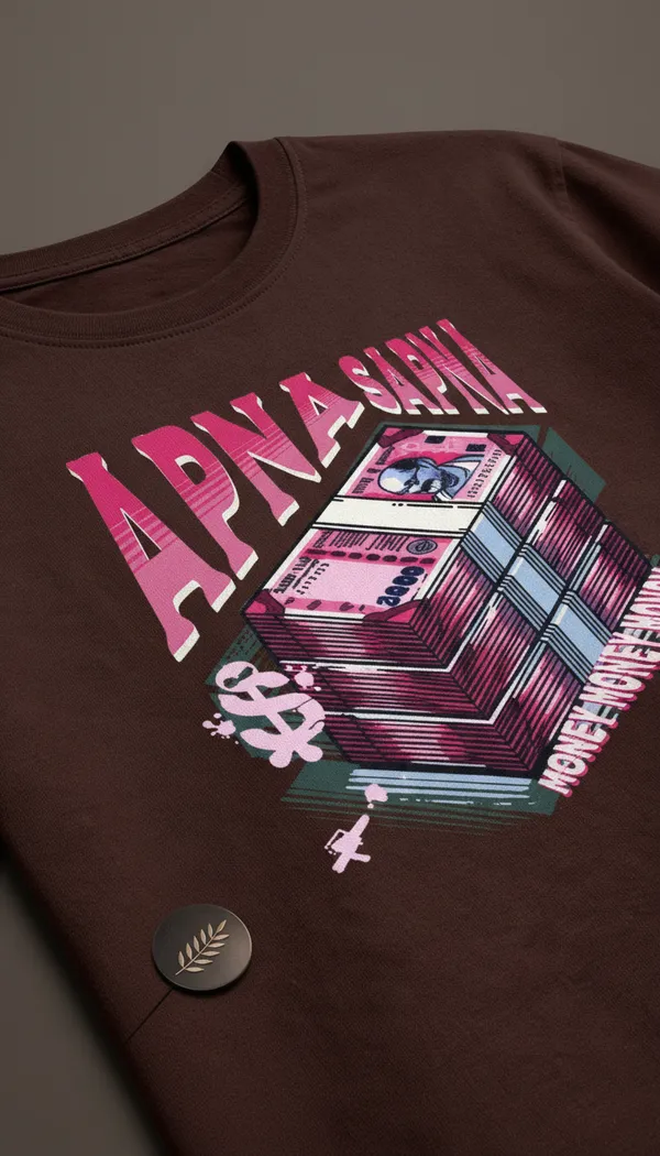 Brown_Cotton_Graphic_Apna_Sapna_Money_Hustle_T-Shirt_For_Unisex
