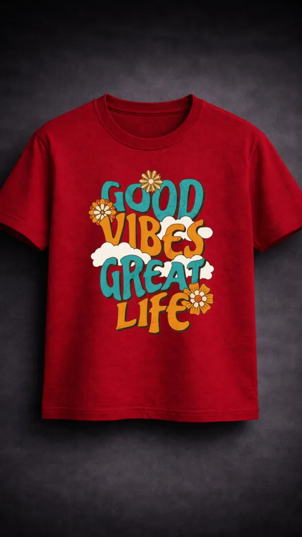 Red_Cotton_Floral_Typography_Graphic_T-Shirt_For_Unisex